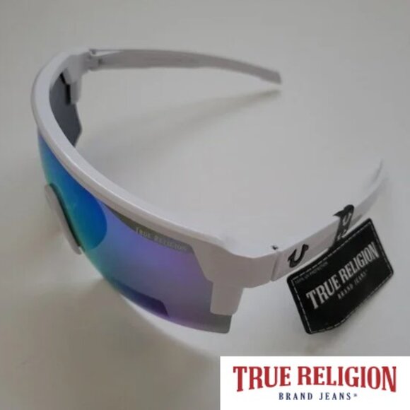 TRUE RELIGION Blade Shield Mirrored Sunglasses - NEW - Picture 1 of 9
